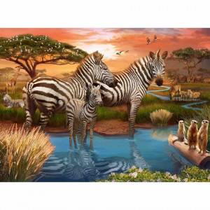 Puzzle Zebre La Apa, 500 Piese - Img 2
