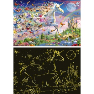 Ravensburger - Puzzle Star Line Unicorn si fluturi care lumineaza in intuneric 200 piese XXL - Img 4