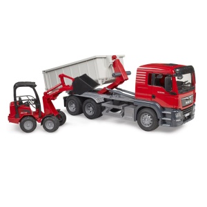 Bruder camion Man TGS cu container roll off si incarcator compact Schaffer - Img 3