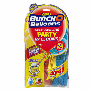 BUNCH O BALLOONS Baloane de petrecere Set rezerve rosu, galben, albastru (24 baloane) - Img 2