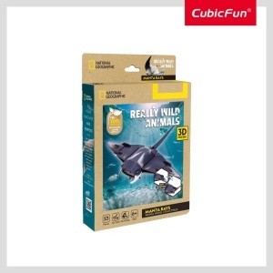 Cubic Fun - National Geographic Animale Salbatice Puzzle 3D Diavol de mare 53 piese - Img 2