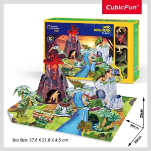 Cubic Fun - National Geographic Set de joaca 3D muntele dinozaurilor 54 piese - Img 3