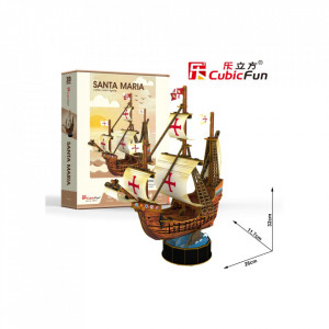 Cubic Fun - Puzzle 3D Nava Santa Maria 93 Piese - Img 3