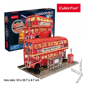 CUBICFUN - PUZZLE 3D LED AUTOBUZ CU ETAJ 161 PIESE - Img 3