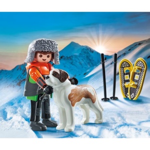 Playmobil - Figurina drumet cu animalut de colectie caine Saint Bernard - Img 4