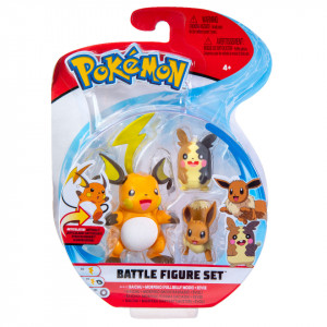 POKEMON Set 3 figurine - Raichu + Morpeko + Eevee
