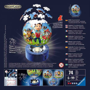 Puzzle 3D Patrula De Noapte A Catelusilor, 72 Piese - Img 3