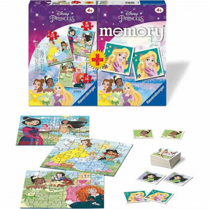 Puzzle si Joc Memory Printesele Disney, 25/36/49 Piese