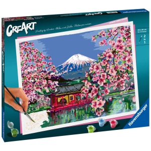 Ravensburger - CreArt pictura pe numere pentru adulti flori de cires japonez - Img 2