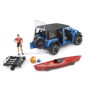 Bruder Jeep Wrangler Rubicon Unlimited cu caiac si figurina - Img 2
