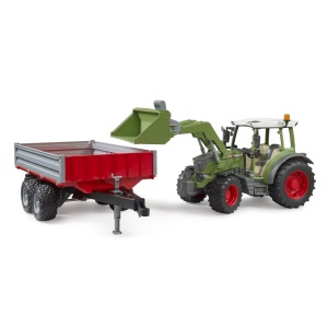 Bruder tractor Fendt Vario 211 cu incarcator frontal si remorca - Img 5
