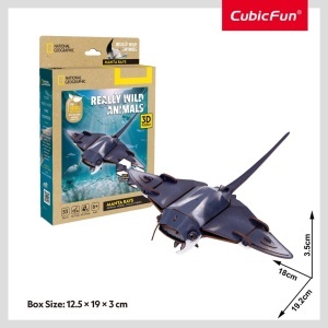 Cubic Fun - National Geographic Animale Salbatice Puzzle 3D Diavol de mare 53 piese - Img 3