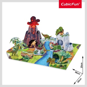 Cubic Fun - National Geographic Set de joaca 3D muntele dinozaurilor 54 piese - Img 4