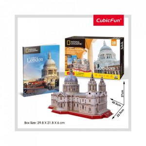Cubic Fun - Puzzle 3D si Brosura-Catedrala St. Paul 107 Piese - Img 2