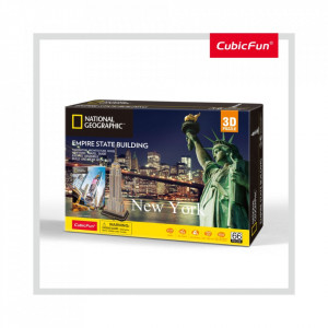 Cubic Fun - Puzzle 3D si Brosura-Empire State Building 66 Piese
