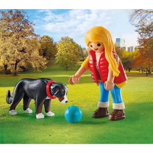 Playmobil - Figurina femeie cu animalut de colectie caine de Munte - Img 4