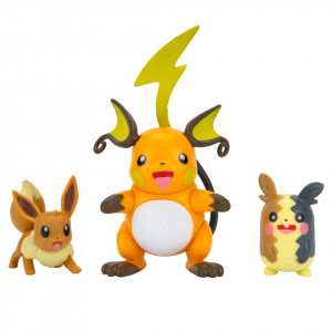 POKEMON Set 3 figurine - Raichu + Morpeko + Eevee - Img 2