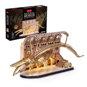 Puzzle 3D cu LED muzeul natural Balena albastra 222 piese