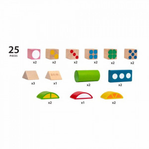 Brio - Set Blocuri Din Lemn Cu Modele Colorate - Img 3