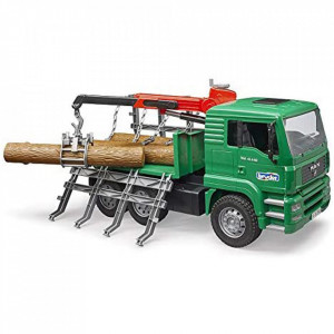 Bruder - Camion Lemne Man Tga Cu Macara De Incarcare Si 3 Busteni - Img 2
