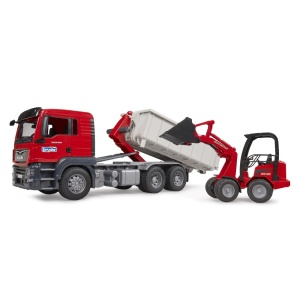 Bruder camion Man TGS cu container roll off si incarcator compact Schaffer - Img 4