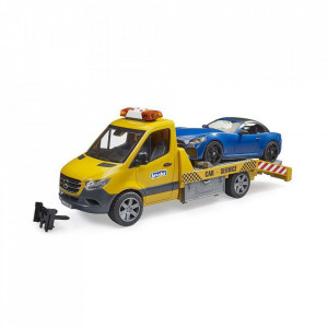 Bruder - Vehicul De Tractare Mercedes Benz Cu Sirena Si Vehicul - Img 2