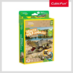 Cubic Fun - National Geographic Animale Salbatice Puzzle 3D Crocodil 54 piese - Img 3