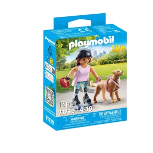 Playmobil - Figurina patinatoare cu animalut de colectie caine Retriever - Img 2