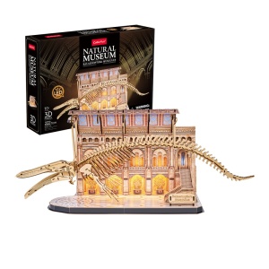Puzzle 3D cu LED muzeul natural Balena albastra 222 piese - Img 2