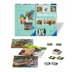 Puzzle + Joc Memory Animale, 25/36/49 Piese