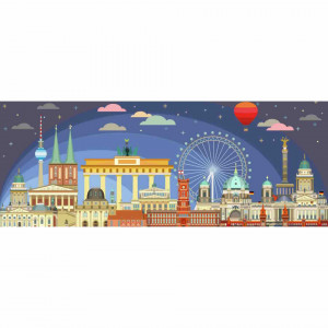 Puzzle Panorama Berlinul Noaptea, 1000 Piese - Img 2