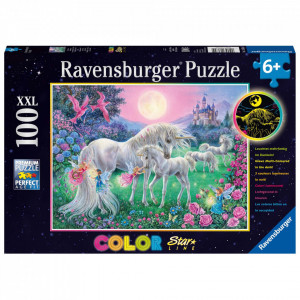 Puzzle unicorni la lumina lunii 100 piese starline lumineaza in intuneric - Img 2
