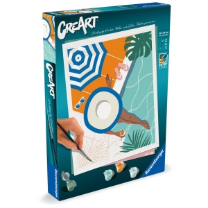 Ravensburger - CreArt pictura pe numere pentru adulti momente de relaxare la piscina - Img 2