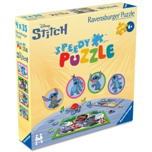Ravensburger - Puzzle interactiv cu buton sonor pentru testarea rapiditatii Disney Stitch 4x35 piese