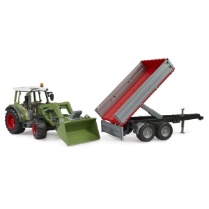 Bruder tractor Fendt Vario 211 cu incarcator frontal si remorca - Img 6