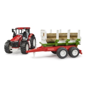 Bruder Tractor Roadmax cu remorca forestiera si 3 busteni - Img 2