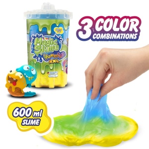 Craze - Magic Slime XXL 600 ml mix de trei culori cu figurina care absoarbe slime-ul modele asortate - Img 3