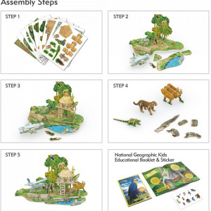 Cubic Fun - Puzzle 3D si Brosura-Padure Amazoniana 67 Piese - Img 3