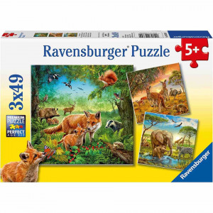 Puzzle Animalele Pamantului, 3X49 Piease - Img 4