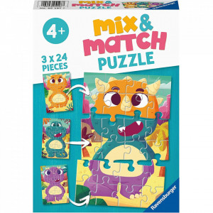 Puzzle Mix&Match Dinozauri, 3X24 Piese - Img 2