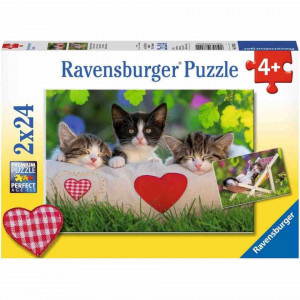 Puzzle Pisicute Somnoroase, 2X24 Piese - Img 3