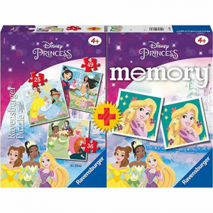 Puzzle si Joc Memory Printesele Disney, 25/36/49 Piese - Img 2