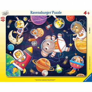 Puzzle Tip Rama Animalute In Spatiu, 40 Piese - Img 2