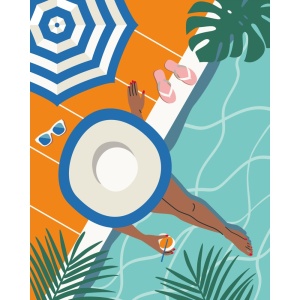 Ravensburger - CreArt pictura pe numere pentru adulti momente de relaxare la piscina - Img 3