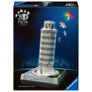 Ravensburger - Puzzle 3D iconic Turnul din Pisa cu LED 216 piese model de colectie in miniatura - Img 2