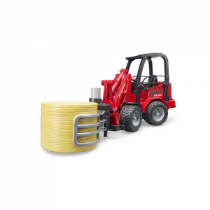 Bruder - Incarcator Compact Schaffer 2630 Cu Graifer Si Un Balot Rotund - Img 6