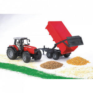 Bruder - Tractor Massey Ferguson 7480 Cu Remorca Basculabila - Img 2