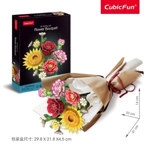 Cubic Fun - Buchet de Flori asortate 3D 363 piese - Img 4