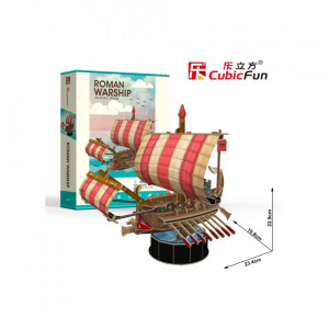 Cubic Fun - Puzzle 3D Nava Romana De Razboi 85 Piese - Img 3