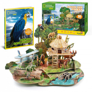 Cubic Fun - Puzzle 3D si Brosura-Padure Amazoniana 67 Piese - Img 4